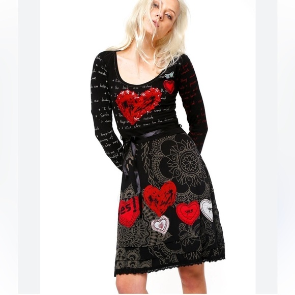 Desigual Heart & Butterfly Fit and flare dress - Picture 1 of 14